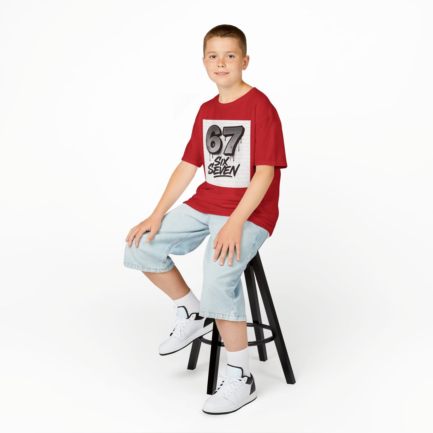 Kids '67 Six Seven' Graphic Tee — Youth Number Streetwear Shirt
