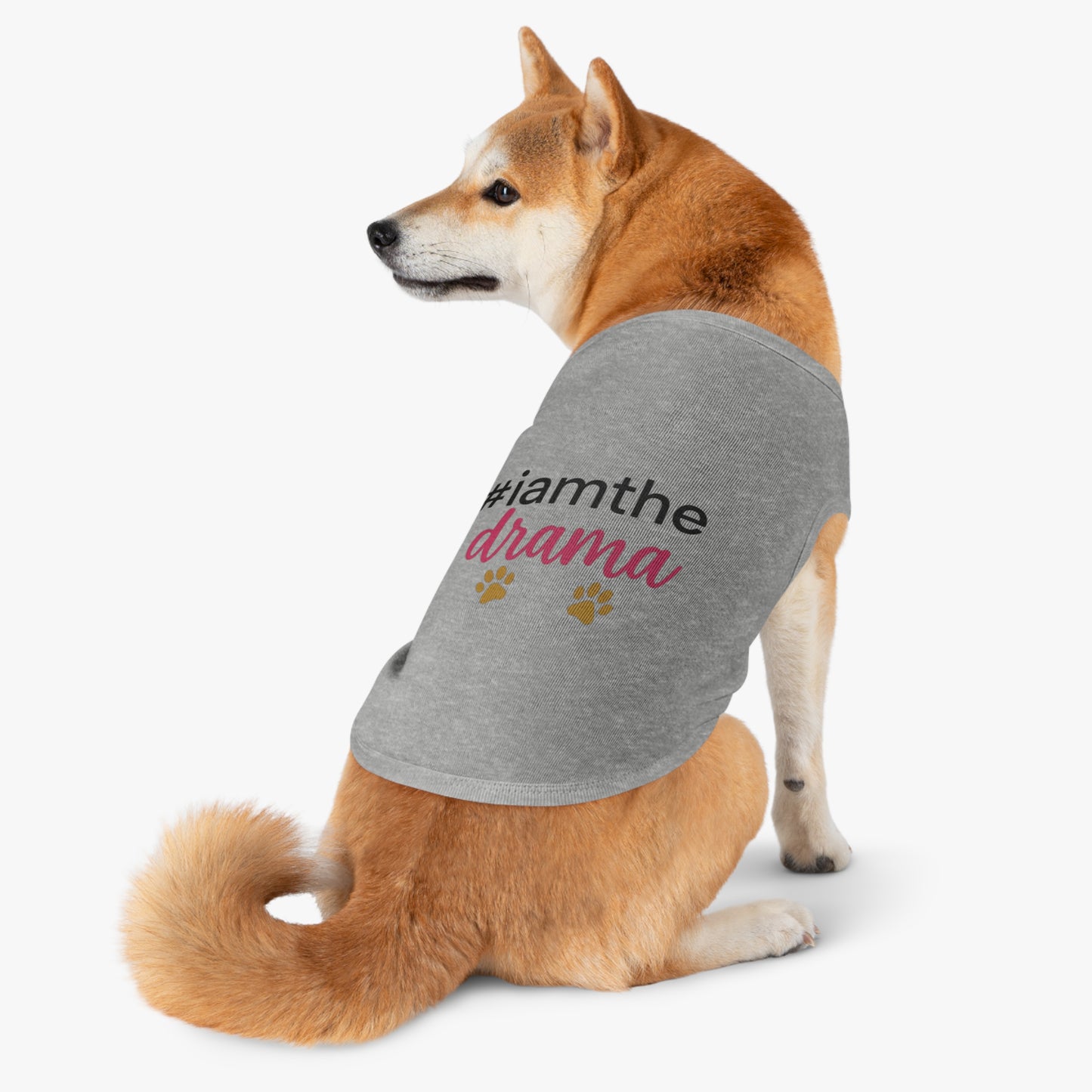 Pet Tank — “#iamthe drama” Funny Paw Print Dog Tank Top