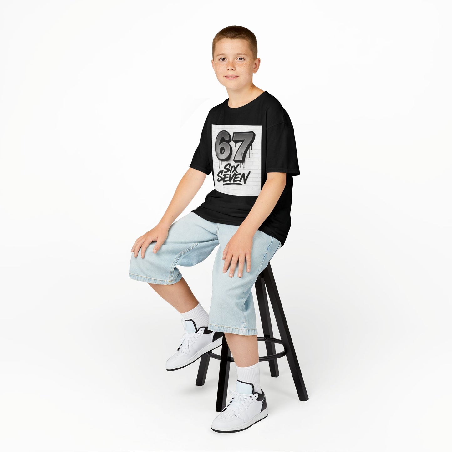 Kids '67 Six Seven' Graphic Tee — Youth Number Streetwear Shirt