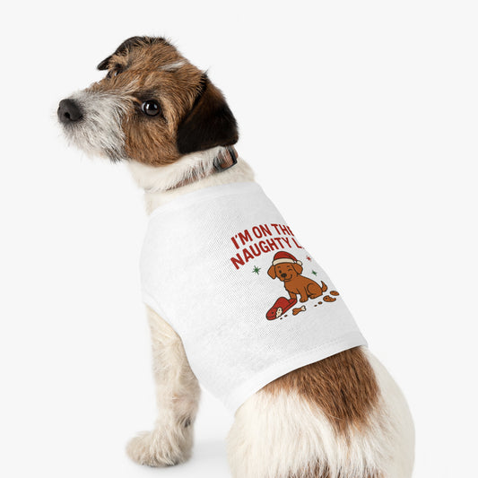 Pet Tank Top - 'I’m On The Naughty List' Christmas Dog Tank