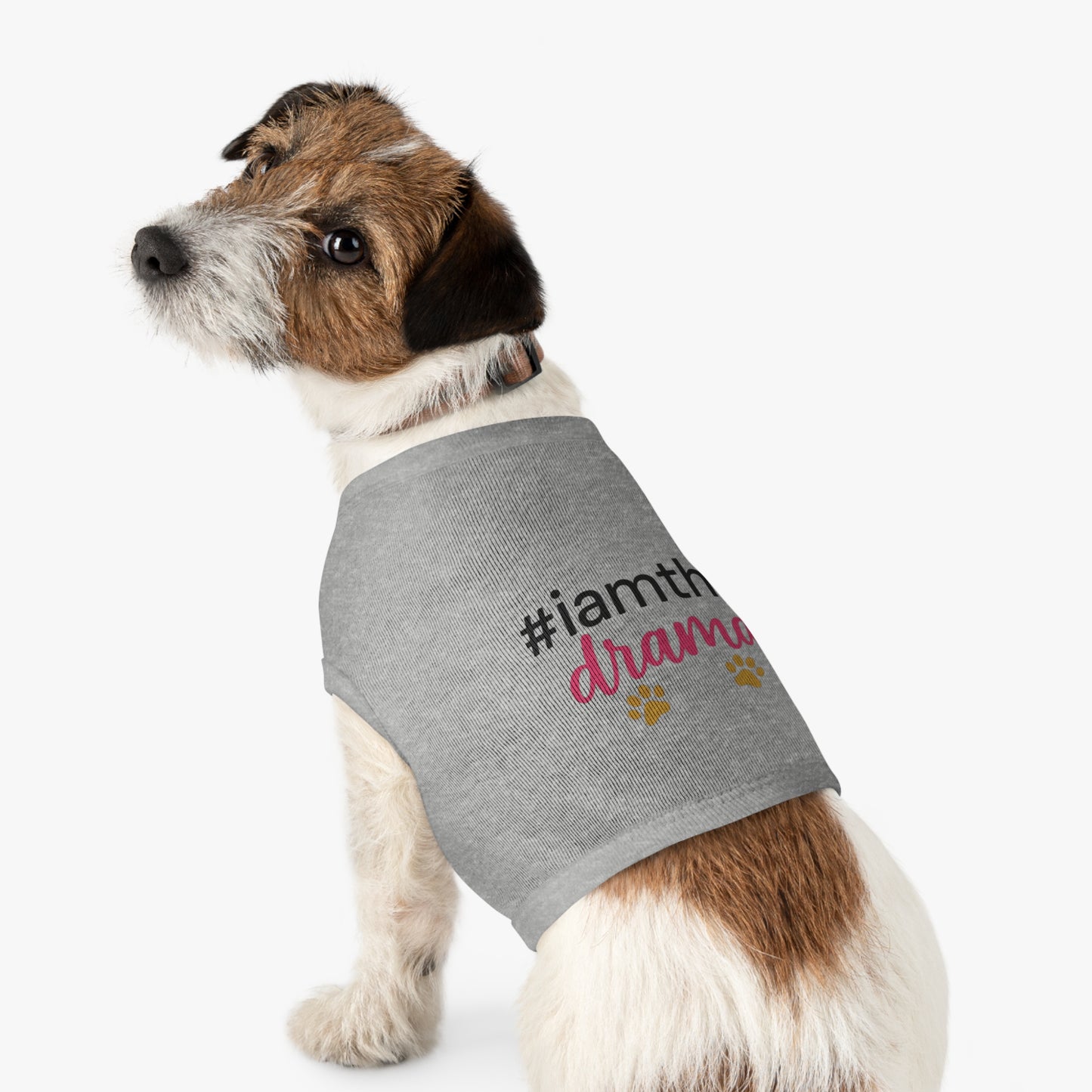 Pet Tank — “#iamthe drama” Funny Paw Print Dog Tank Top