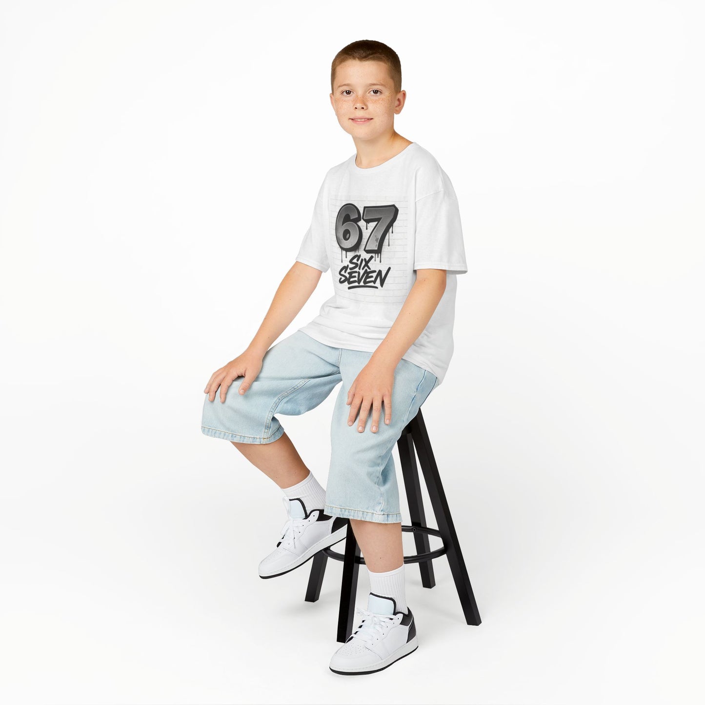 Kids '67 Six Seven' Graphic Tee — Youth Number Streetwear Shirt