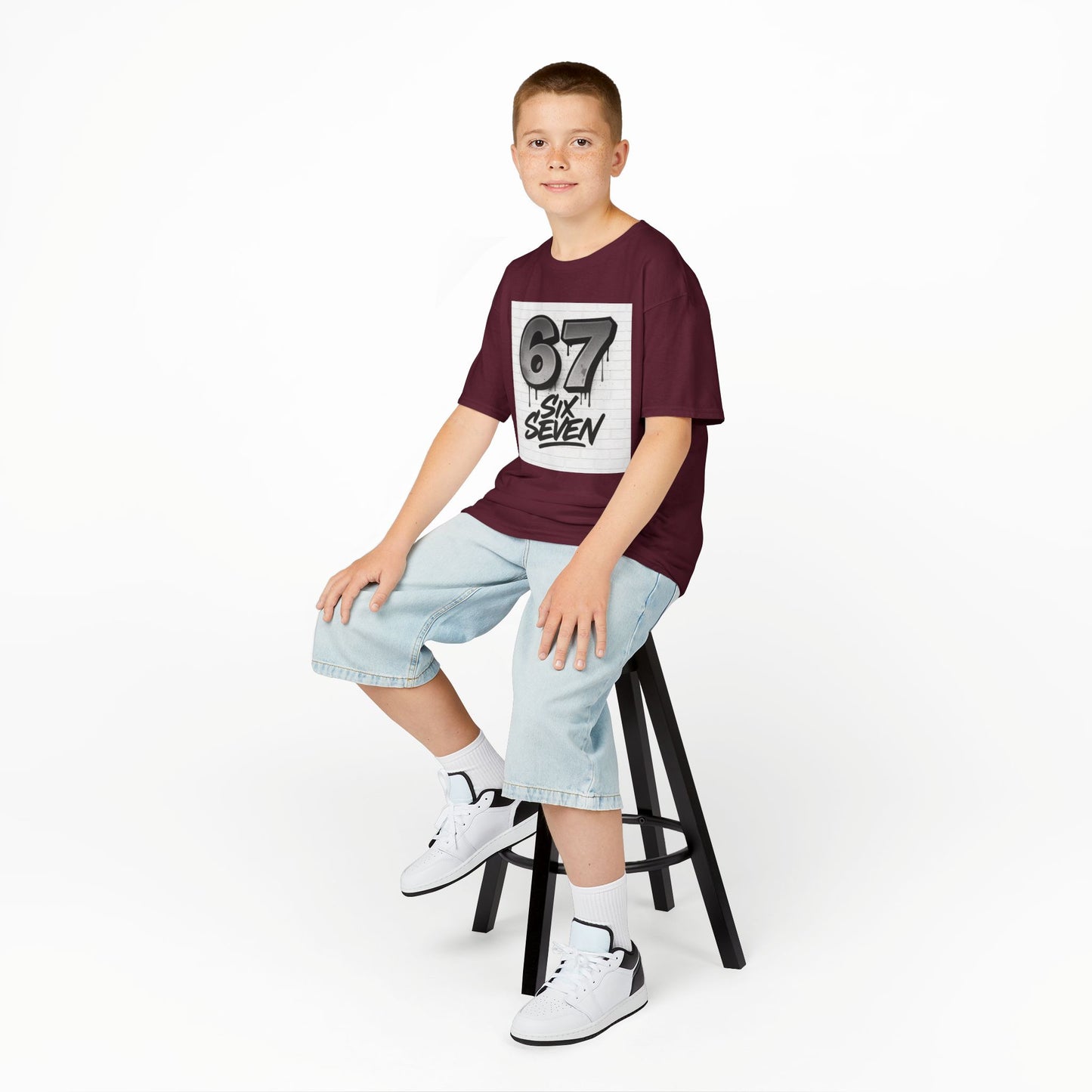 Kids '67 Six Seven' Graphic Tee — Youth Number Streetwear Shirt