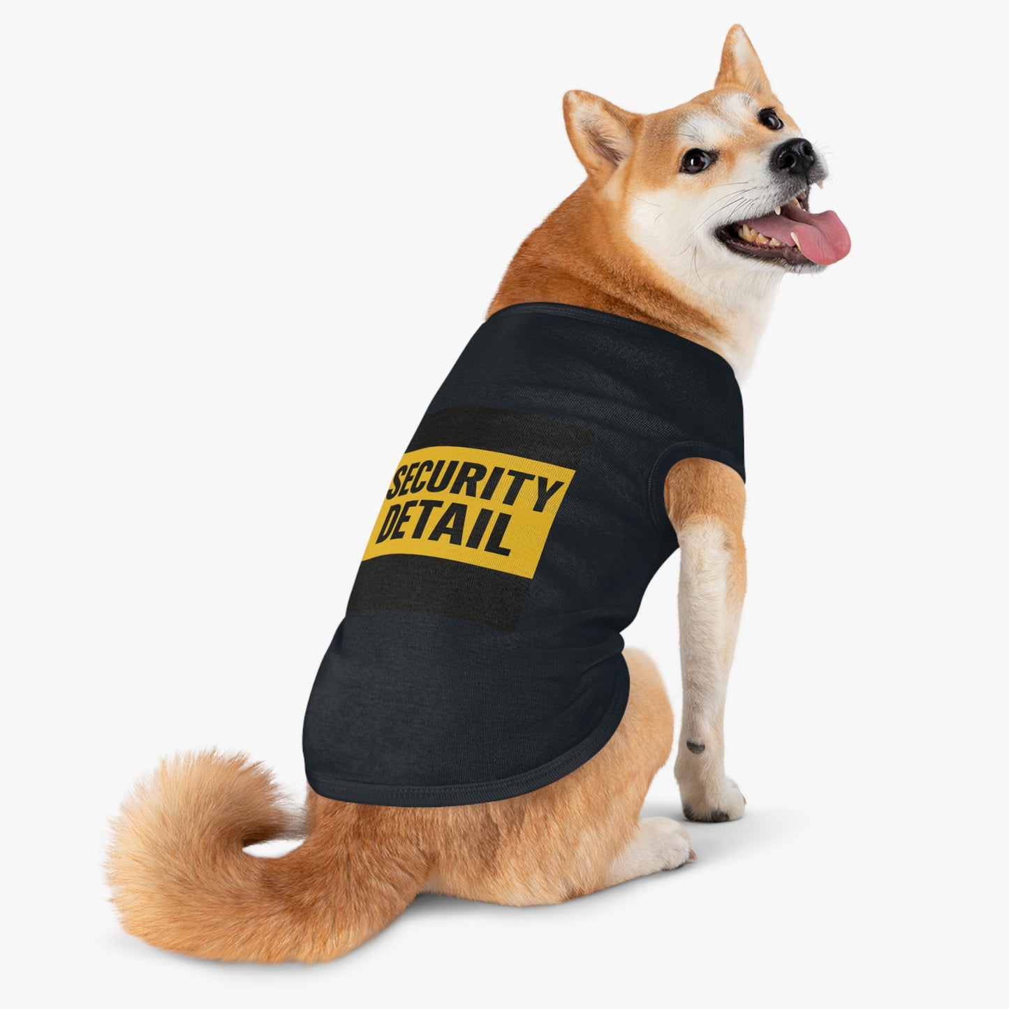 Pet Tank Top - "Security Detail" Black & Yellow Dog Shirt