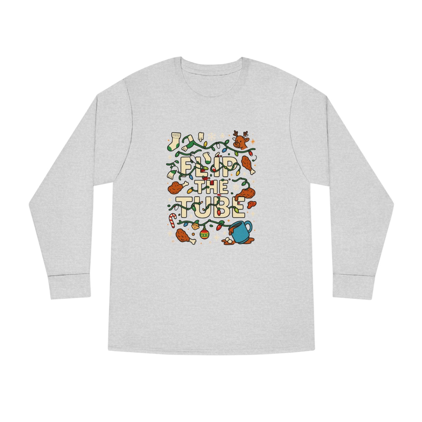 Long Sleeve Tee Ugly Christmas Sweater Retro Space Graphic — Funny Science Lover Shirt