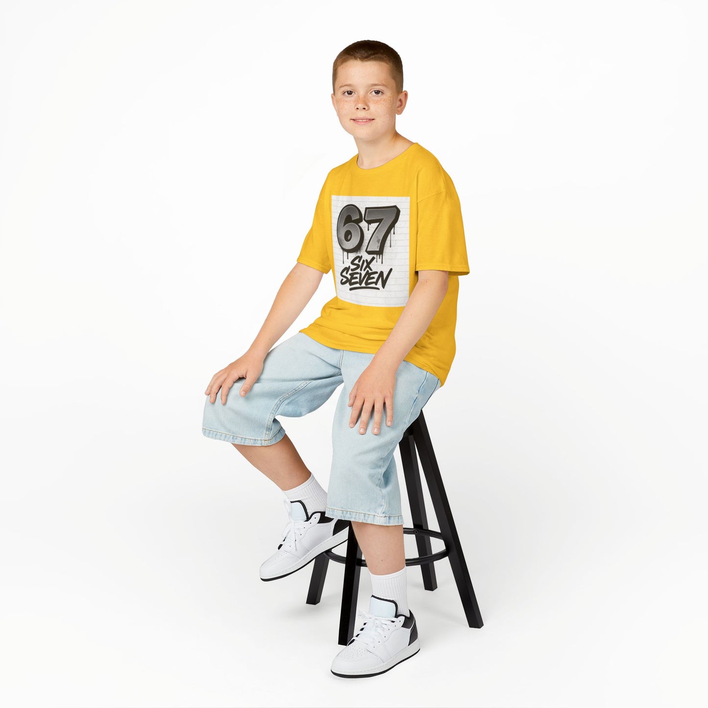 Kids '67 Six Seven' Graphic Tee — Youth Number Streetwear Shirt