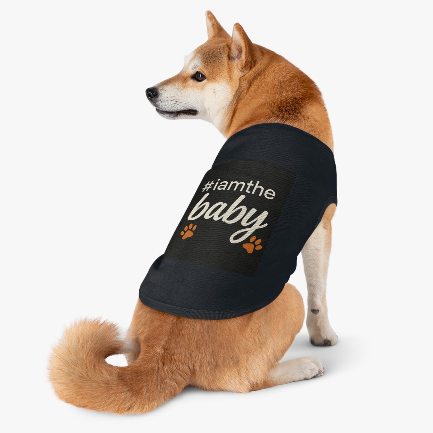 Pet Tank Top — #iamthebaby Paw Print Dog Shirt, Cute Small Dog Puppy Tee