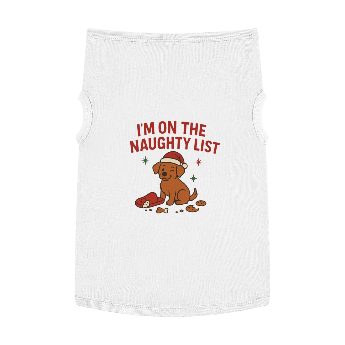 Pet Tank Top - 'I’m On The Naughty List' Christmas Dog Tank
