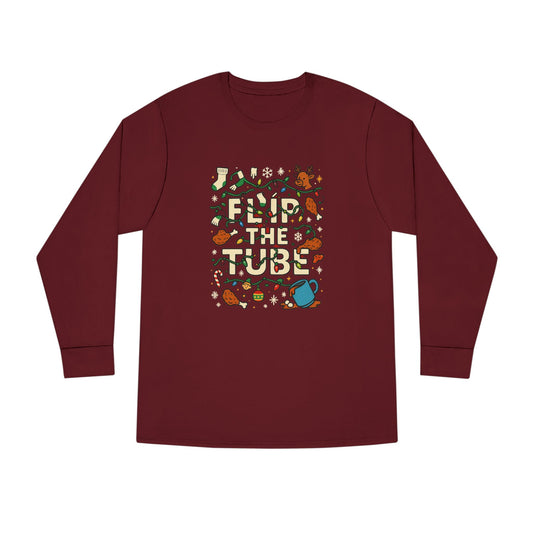 Long Sleeve Tee Ugly Christmas Sweater Retro Space Graphic — Funny Science Lover Shirt