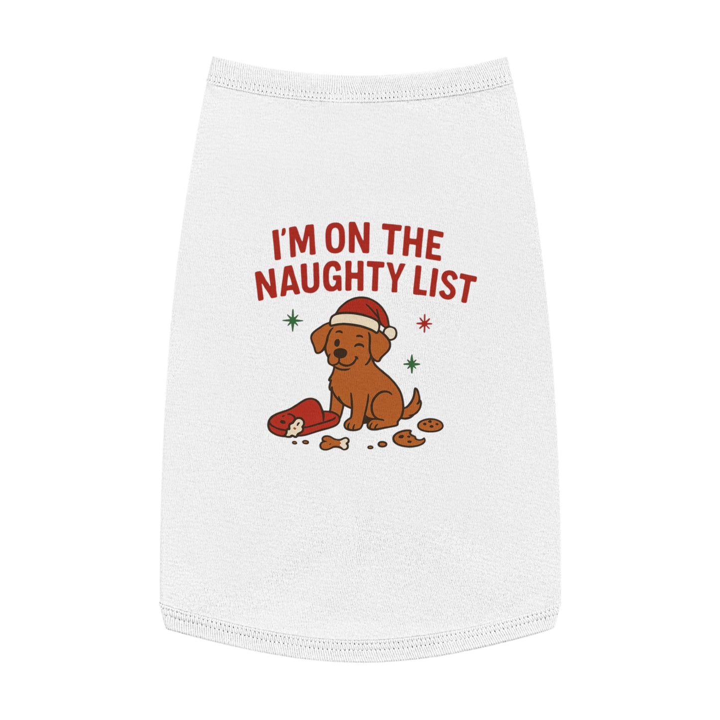 Pet Tank Top - 'I’m On The Naughty List' Christmas Dog Tank