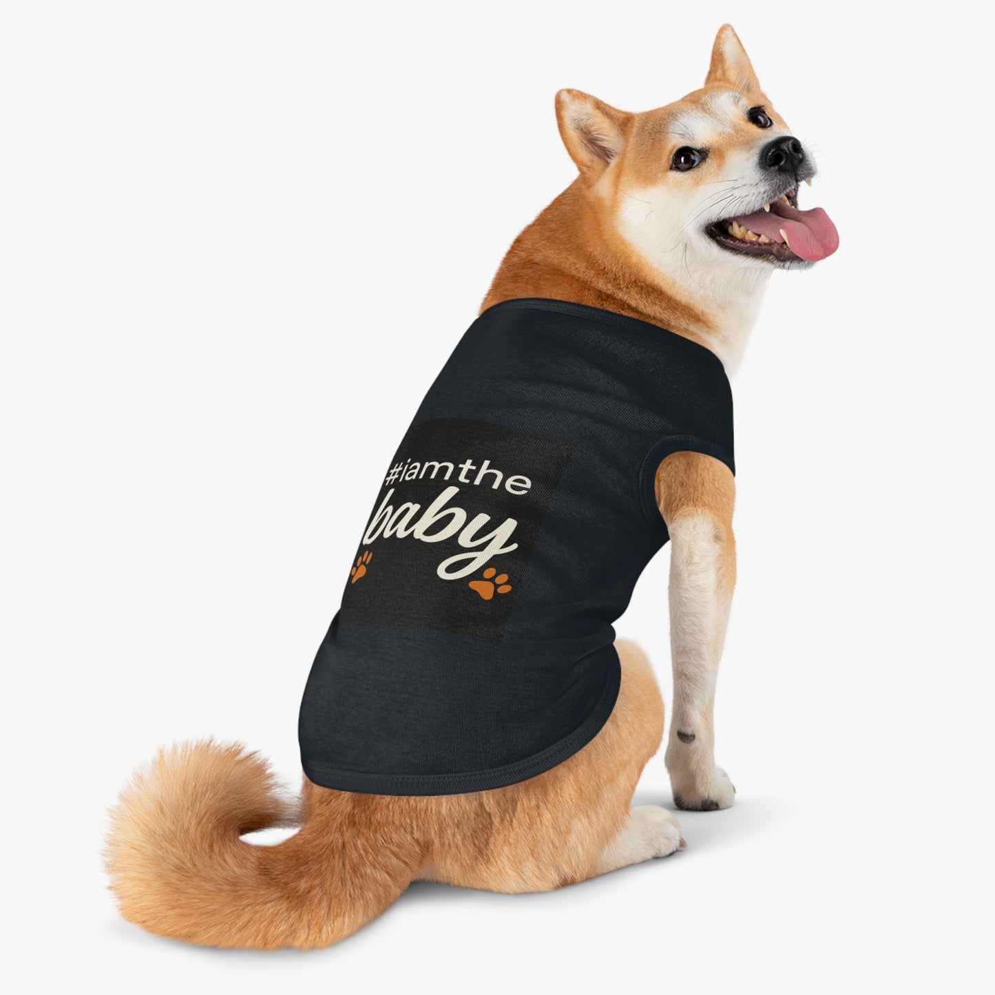 Pet Tank Top — #iamthebaby Paw Print Dog Shirt, Cute Small Dog Puppy Tee