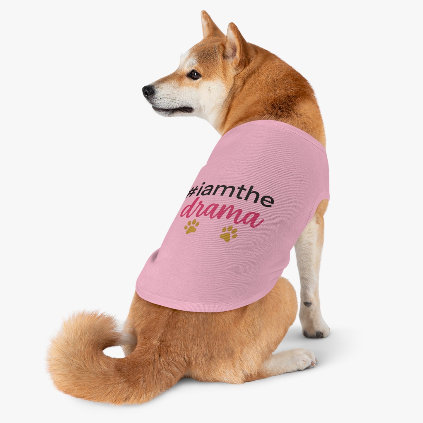 Pet Tank — “#iamthe drama” Funny Paw Print Dog Tank Top