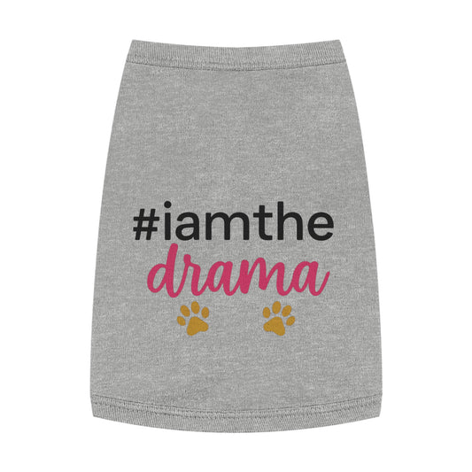 Pet Tank — “#iamthe drama” Funny Paw Print Dog Tank Top