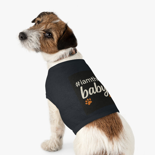 Pet Tank Top — #iamthebaby Paw Print Dog Shirt, Cute Small Dog Puppy Tee