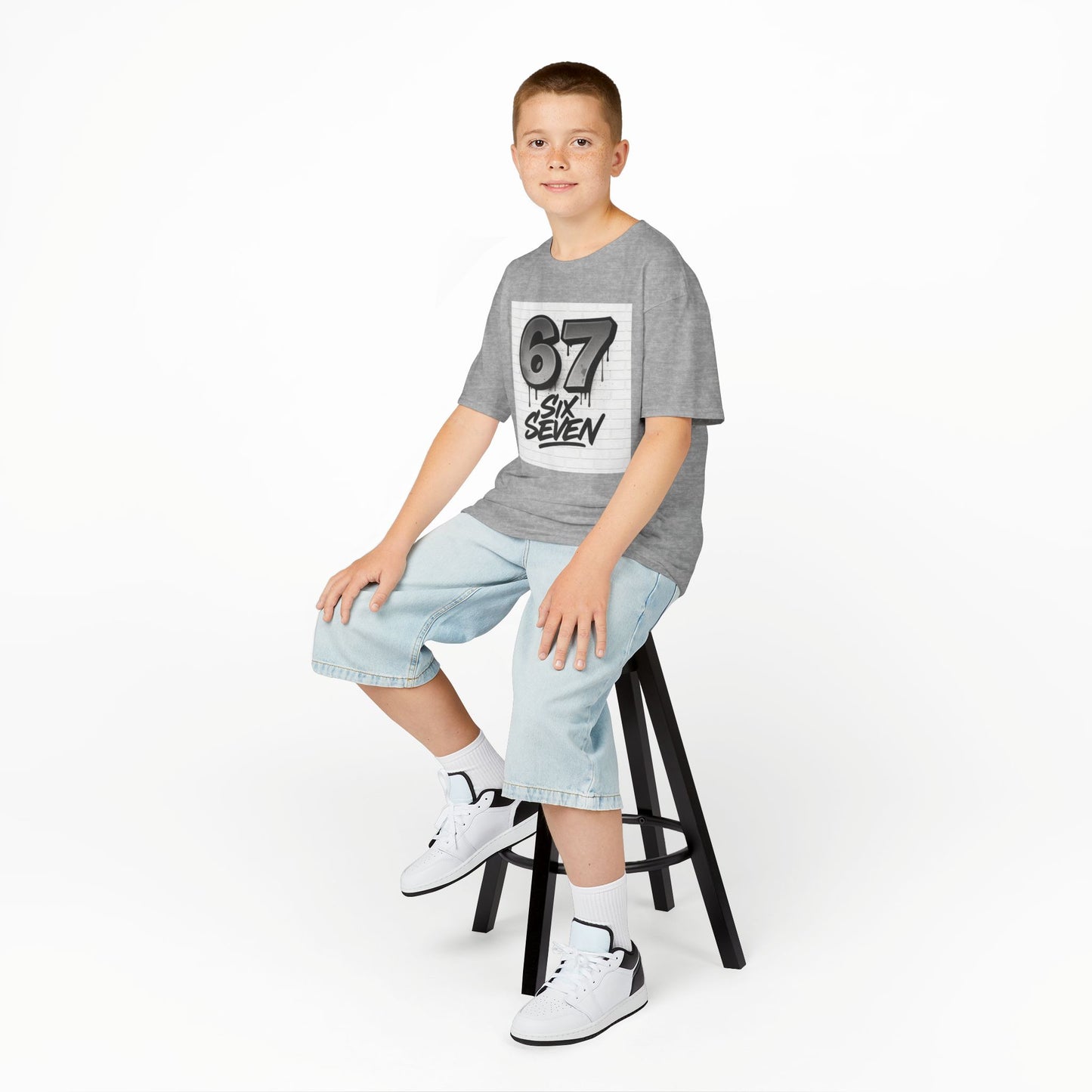 Kids '67 Six Seven' Graphic Tee — Youth Number Streetwear Shirt
