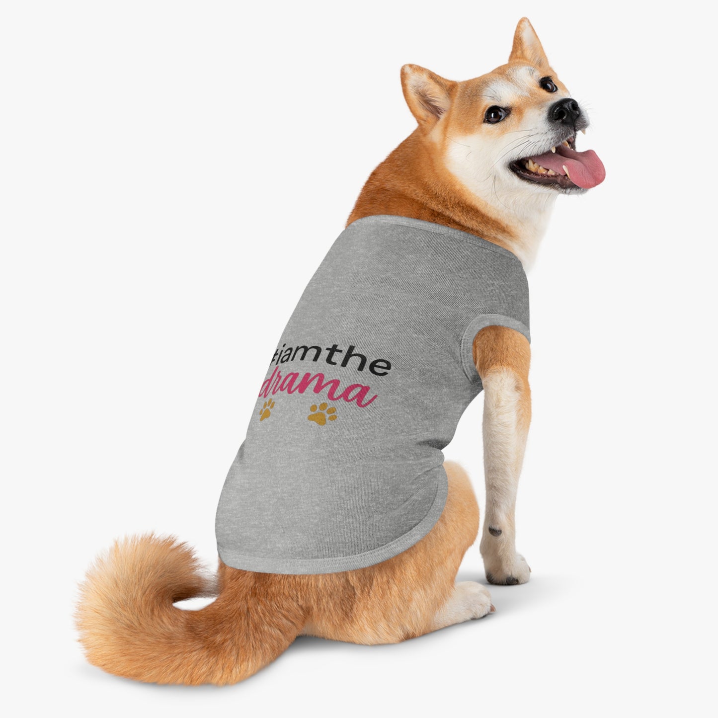 Pet Tank — “#iamthe drama” Funny Paw Print Dog Tank Top