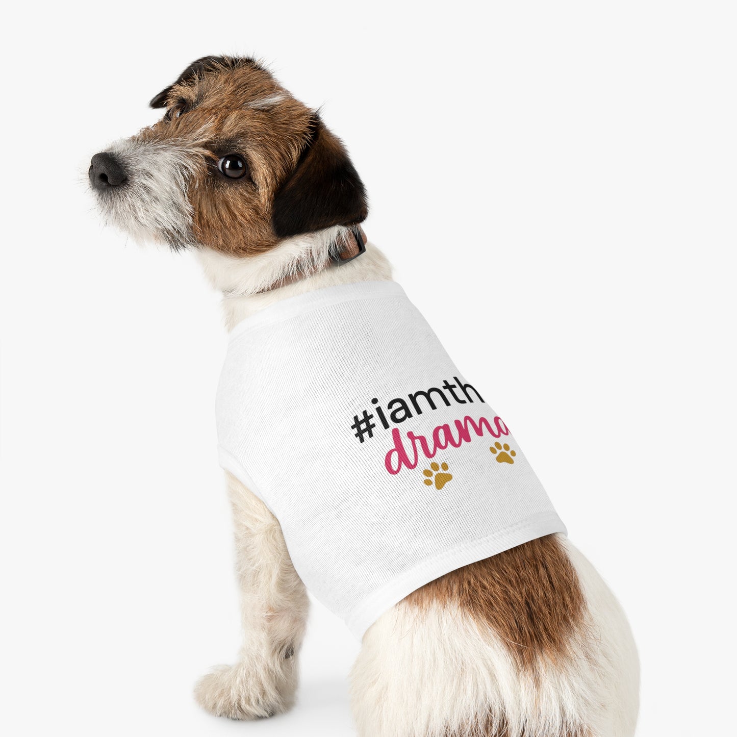 Pet Tank — “#iamthe drama” Funny Paw Print Dog Tank Top