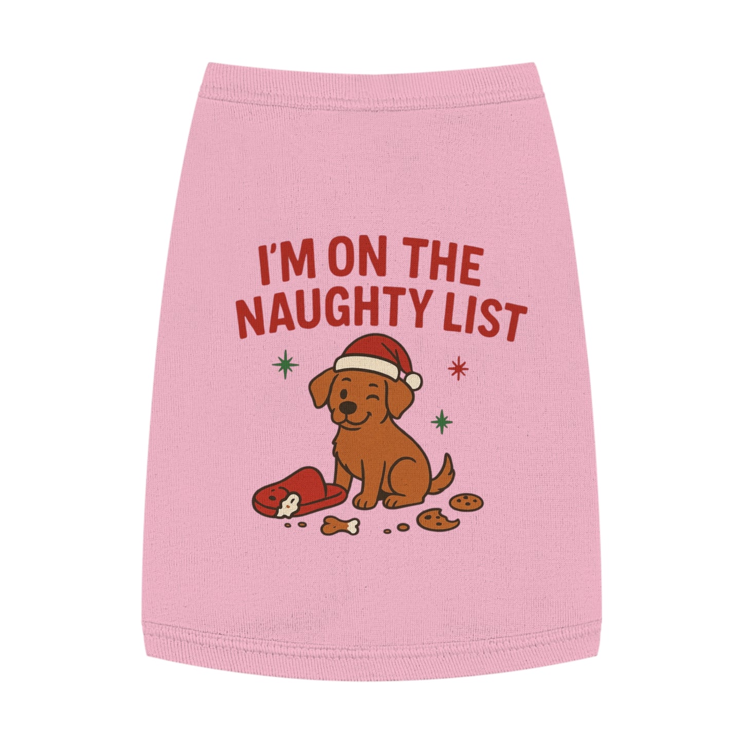 Pet Tank Top - 'I’m On The Naughty List' Christmas Dog Tank