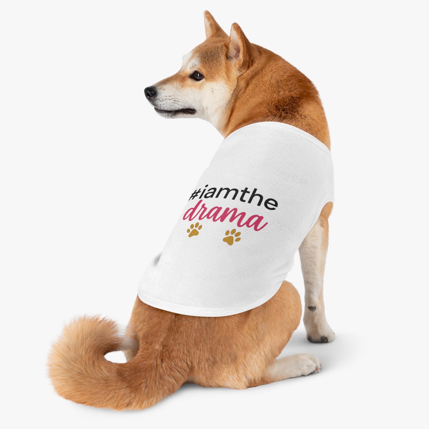 Pet Tank — “#iamthe drama” Funny Paw Print Dog Tank Top