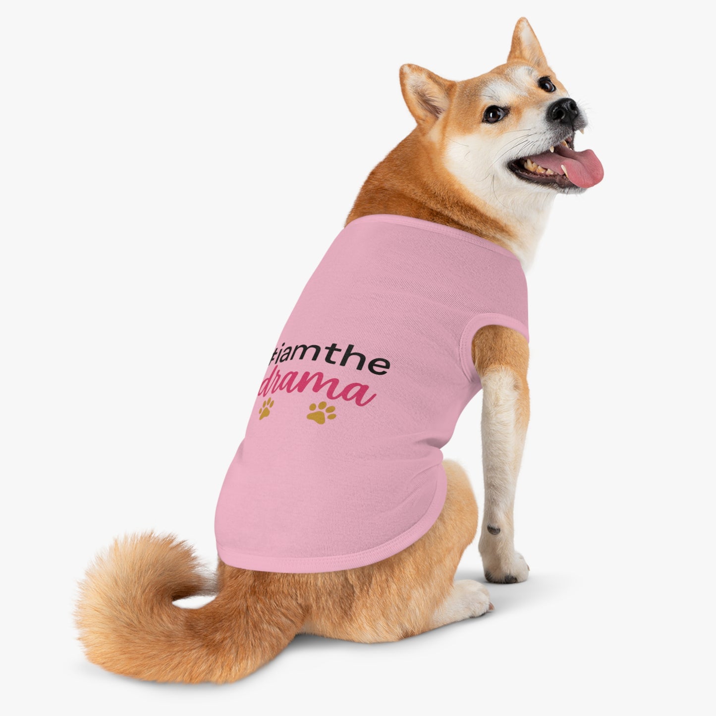 Pet Tank — “#iamthe drama” Funny Paw Print Dog Tank Top